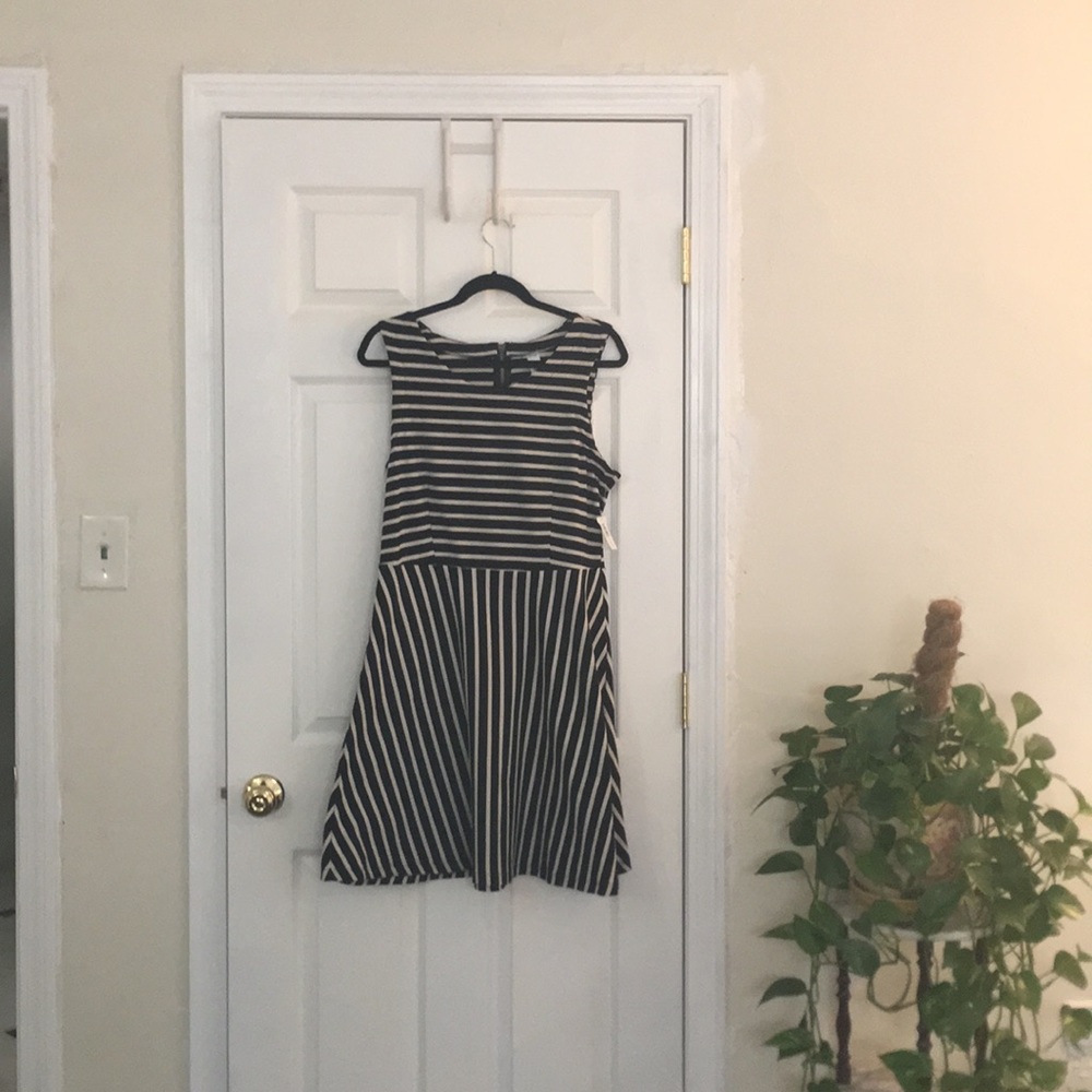 A-line Striped skater dress